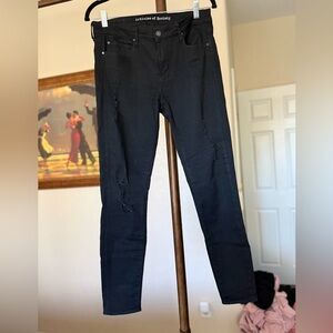 Articles Of Society Black Denim Distressed Jeans